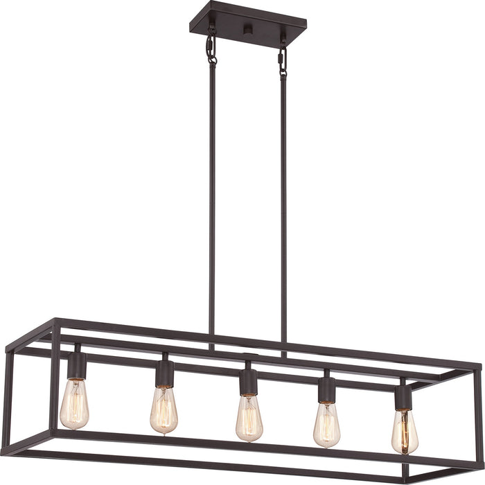 Myhouse Lighting Quoizel - NHR538WT - Five Light Island Chandelier - New Harbor - Western Bronze