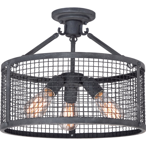 Myhouse Lighting Quoizel - WLR1716MB - Three Light Semi-Flush Mount - Wilder - Mottled Black