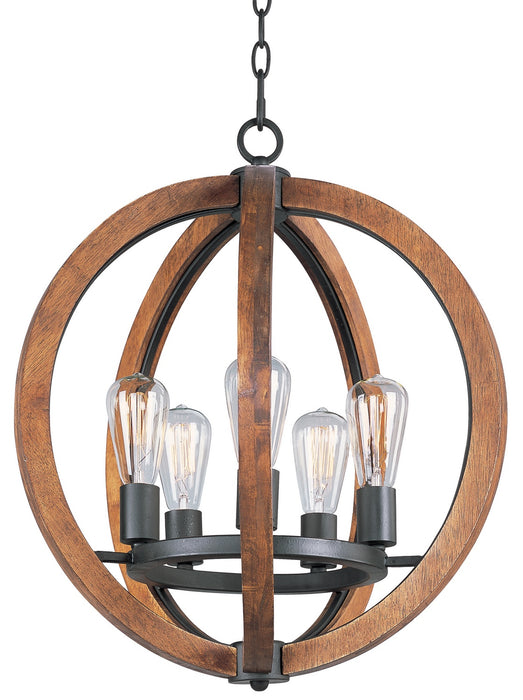 Myhouse Lighting Maxim - 20917APAR - Five Light Chandelier - Bodega Bay - Anthracite