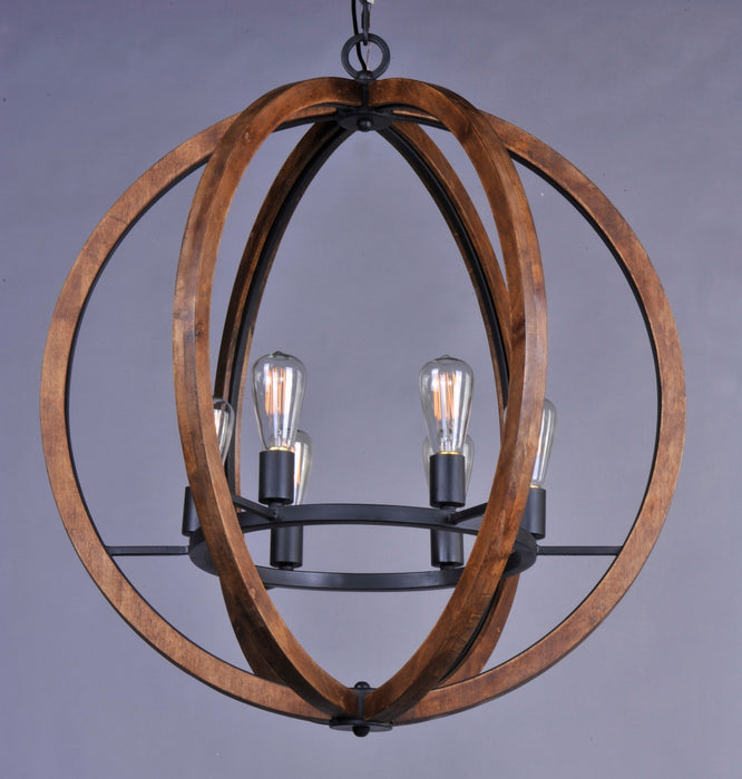 Myhouse Lighting Maxim - 20918APAR - Six Light Chandelier - Bodega Bay - Anthracite