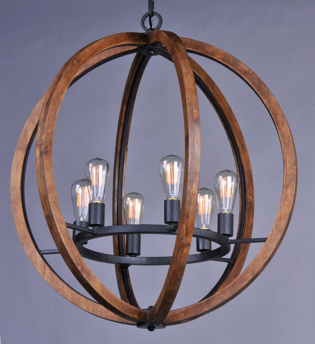 Myhouse Lighting Maxim - 20918APAR - Six Light Chandelier - Bodega Bay - Anthracite