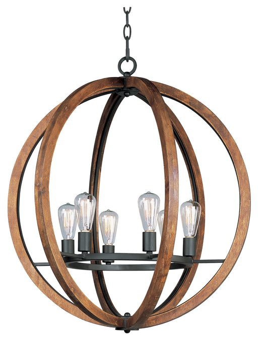 Myhouse Lighting Maxim - 20918APAR - Six Light Chandelier - Bodega Bay - Anthracite