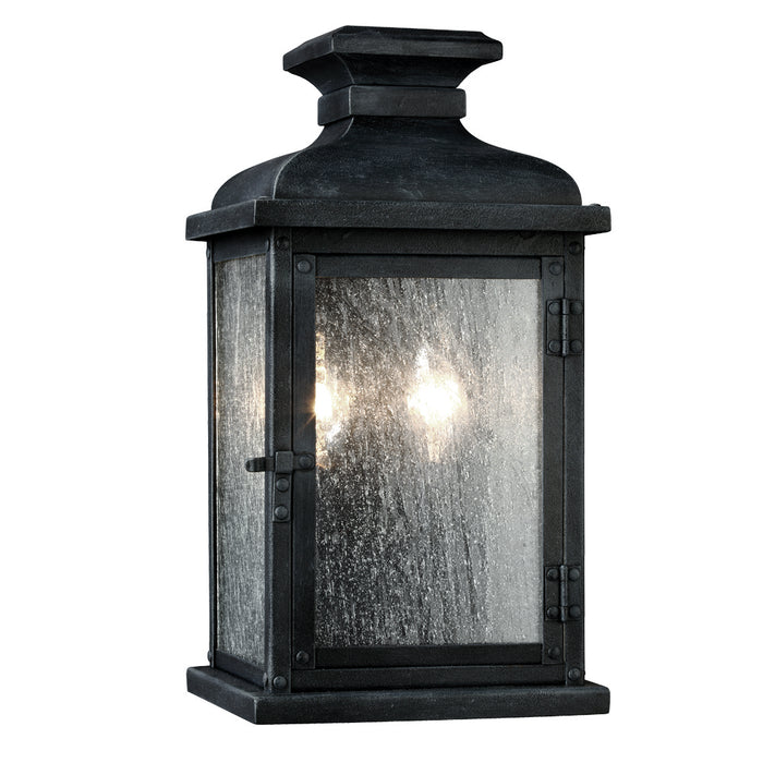 Myhouse Lighting Visual Comfort Studio - OL11100DWZ - Two Light Lantern - Pediment - Dark Weathered Zinc