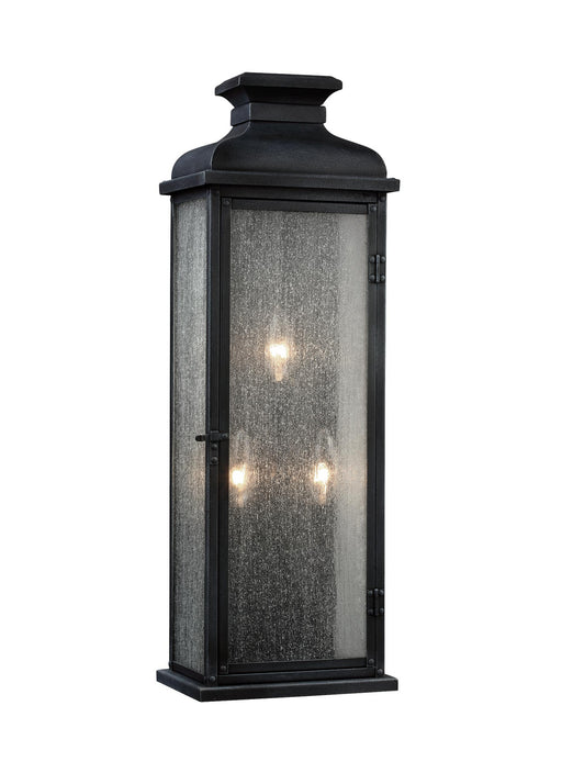 Myhouse Lighting Visual Comfort Studio - OL11102DWZ - Three Light Lantern - Pediment - Dark Weathered Zinc