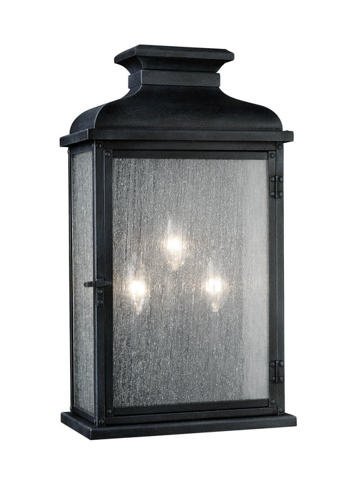 Myhouse Lighting Visual Comfort Studio - OL11104DWZ - Three Light Lantern - Pediment - Dark Weathered Zinc