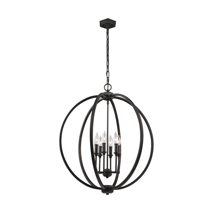 Myhouse Lighting Visual Comfort Studio - F3061/6ORB - Six Light Pendant - Corinne - Oil Rubbed Bronze