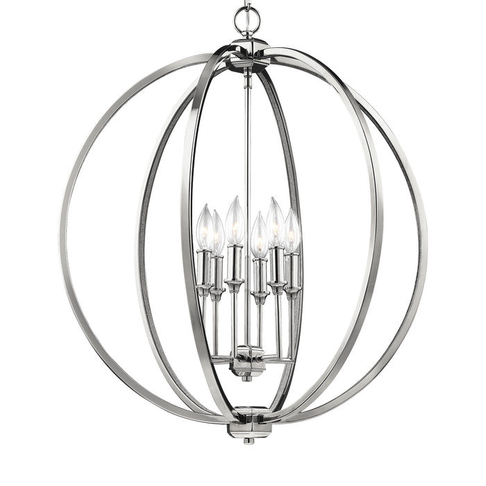 Myhouse Lighting Visual Comfort Studio - F3061/6PN - Six Light Pendant - Corinne - Polished Nickel