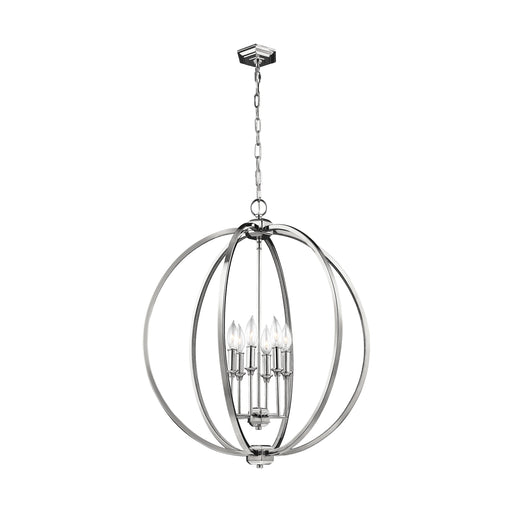 Myhouse Lighting Visual Comfort Studio - F3061/6PN - Six Light Pendant - Corinne - Polished Nickel