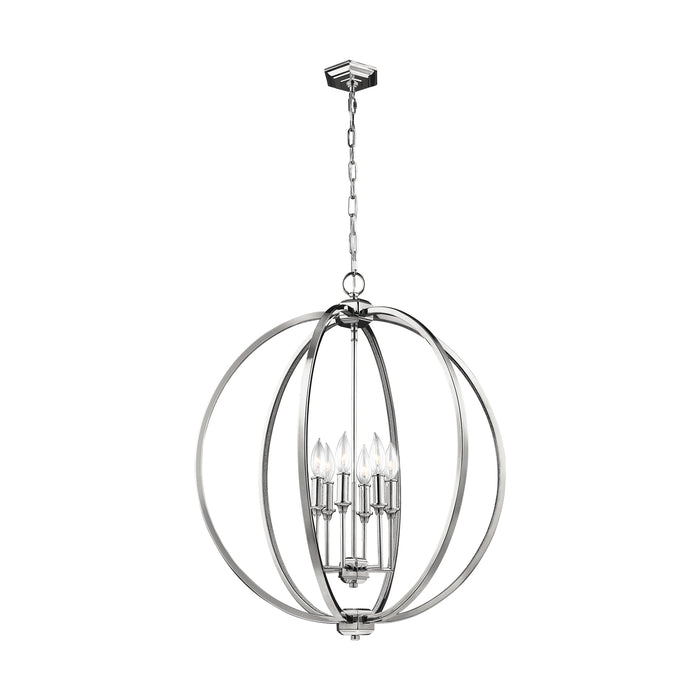 Myhouse Lighting Visual Comfort Studio - F3061/6PN - Six Light Pendant - Corinne - Polished Nickel