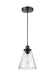 Myhouse Lighting Visual Comfort Studio - P1347PAGB/DWZ - One Light Pendant - Baskin - Painted Aged Brass / Dark Weathered Zinc