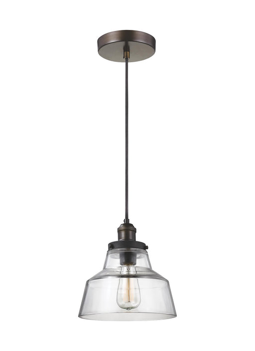 Myhouse Lighting Visual Comfort Studio - P1348PAGB/DWZ - One Light Pendant - Baskin - Painted Aged Brass / Dark Weathered Zinc