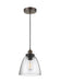 Myhouse Lighting Visual Comfort Studio - P1349PAGB/DWZ - One Light Pendant - Baskin - Painted Aged Brass / Dark Weathered Zinc