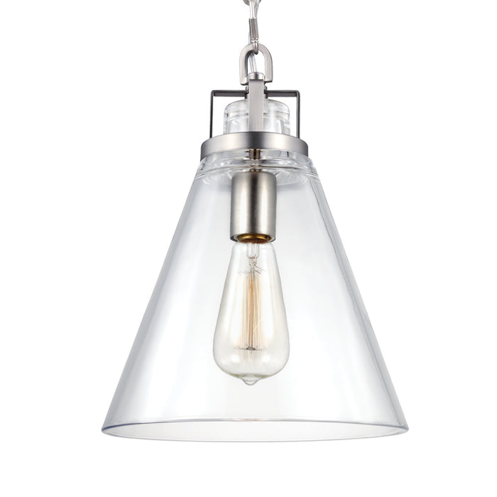 Myhouse Lighting Visual Comfort Studio - P1370SN - One Light Pendant - Frontage - Satin Nickel