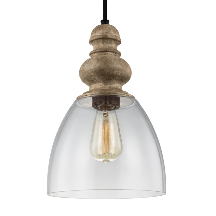 Myhouse Lighting Generation Lighting - P1395DFW/DWZ - One Light Pendant - Matrimonio - Driftwood / Dark Weathered Zinc