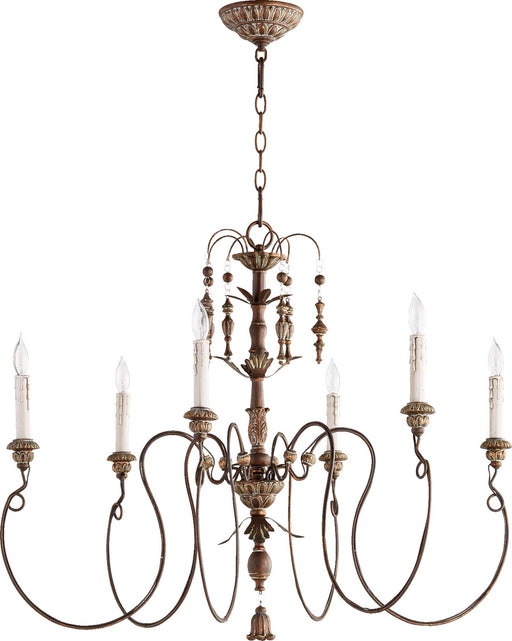 Myhouse Lighting Quorum - 6006-6-39 - Six Light Chandelier - Salento - Vintage Copper