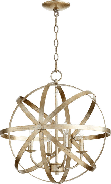 Myhouse Lighting Quorum - 6009-4-60 - Four Light Chandelier - Celeste - Aged Silver Leaf