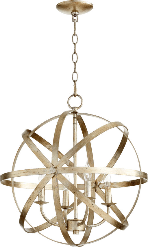 Myhouse Lighting Quorum - 6009-4-60 - Four Light Chandelier - Celeste - Aged Silver Leaf