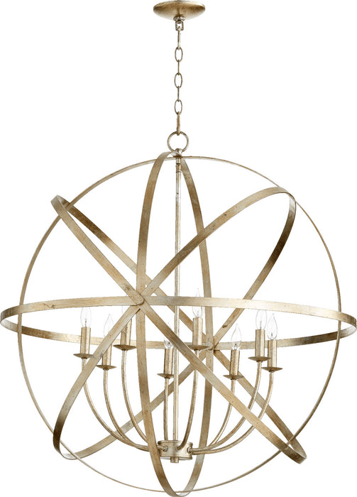 Myhouse Lighting Quorum - 6009-8-60 - Eight Light Chandelier - Celeste - Aged Silver Leaf