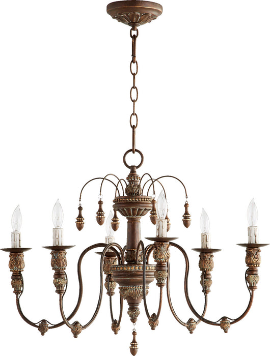 Myhouse Lighting Quorum - 6316-6-39 - Six Light Chandelier - Salento - Vintage Copper