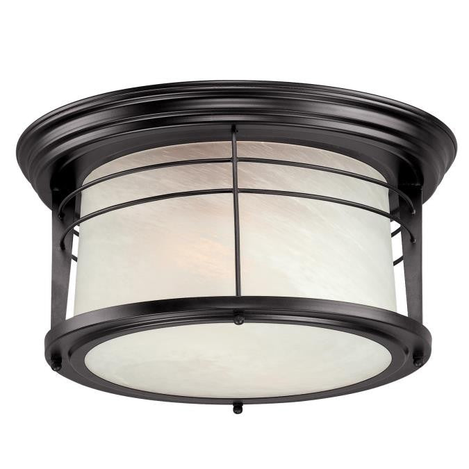 Myhouse Lighting Westinghouse Lighting - 6674600 - Two Light Flush Mount - Senecaville - Weathered Bronze