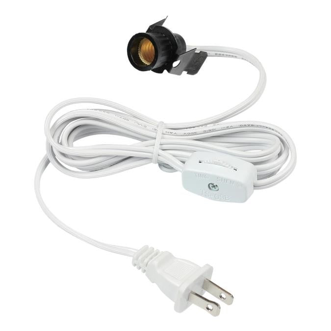 Myhouse Lighting Westinghouse Lighting - 7010800 - 6' Cord Set with Snap-In Pigtail Candelabra Base Socket and Cord Switch - Cord Set - White