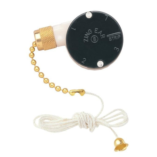 Myhouse Lighting Westinghouse Lighting - 7702100 - 3-Speed Fan Switch with Pull Chain Single Capacitor 4-Wire Unit - Pull Chain - Polished Brass