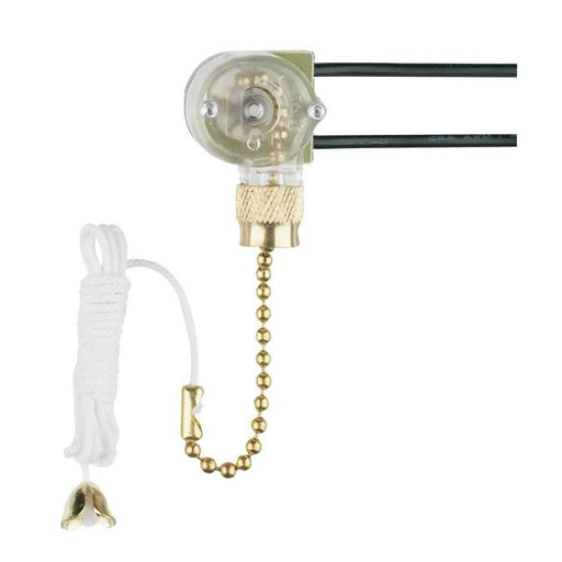 Myhouse Lighting Westinghouse Lighting - 7702300 - Fan Light Switch with Pull Chain - Switch Pull Chain - Polished Brass