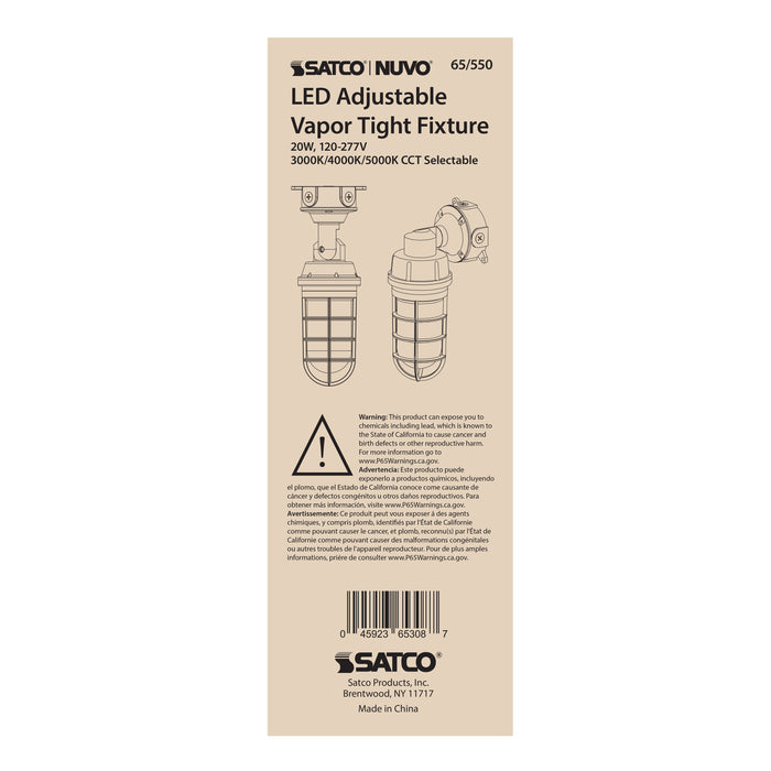 LED Adjustable Vapor Tight Fixture in Gray