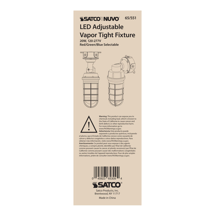LED Adjustable Vapor Tight Fixture in Gray