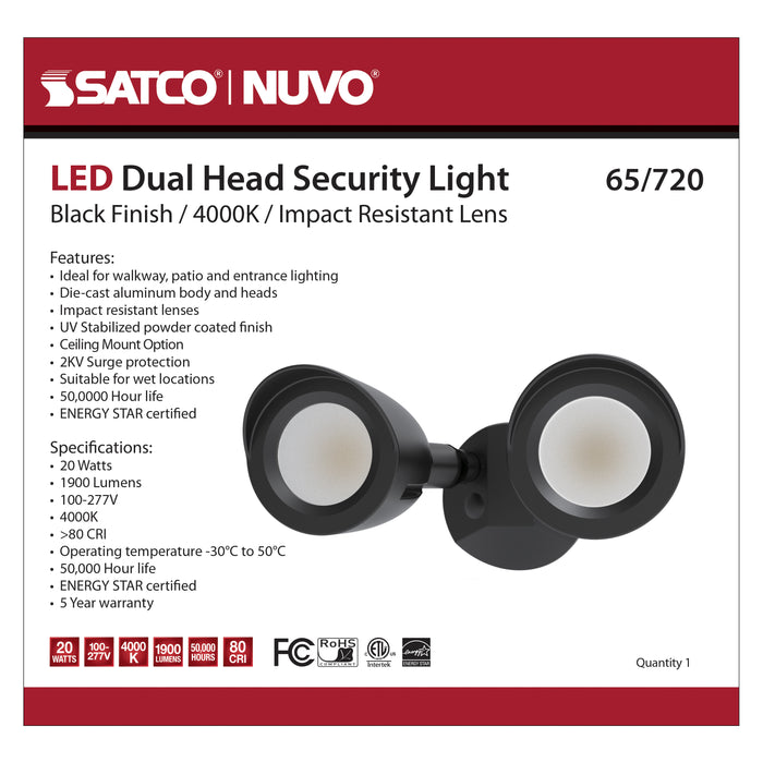 LED Security Light in Black