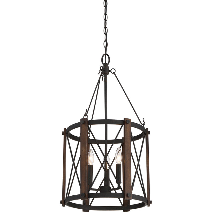 Myhouse Lighting Quoizel - BRO5203MK - Three Light Foyer Pendant - Baron - Marcado Black