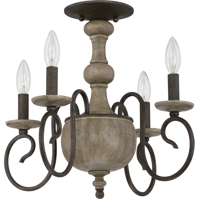 Myhouse Lighting Quoizel - CS1718RK - Four Light Semi-Flush Mount - Castile - Rustic Black