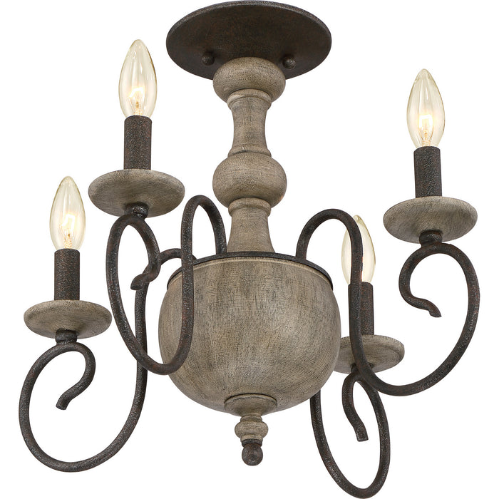 Myhouse Lighting Quoizel - CS1718RK - Four Light Semi-Flush Mount - Castile - Rustic Black