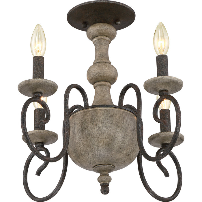 Myhouse Lighting Quoizel - CS1718RK - Four Light Semi-Flush Mount - Castile - Rustic Black