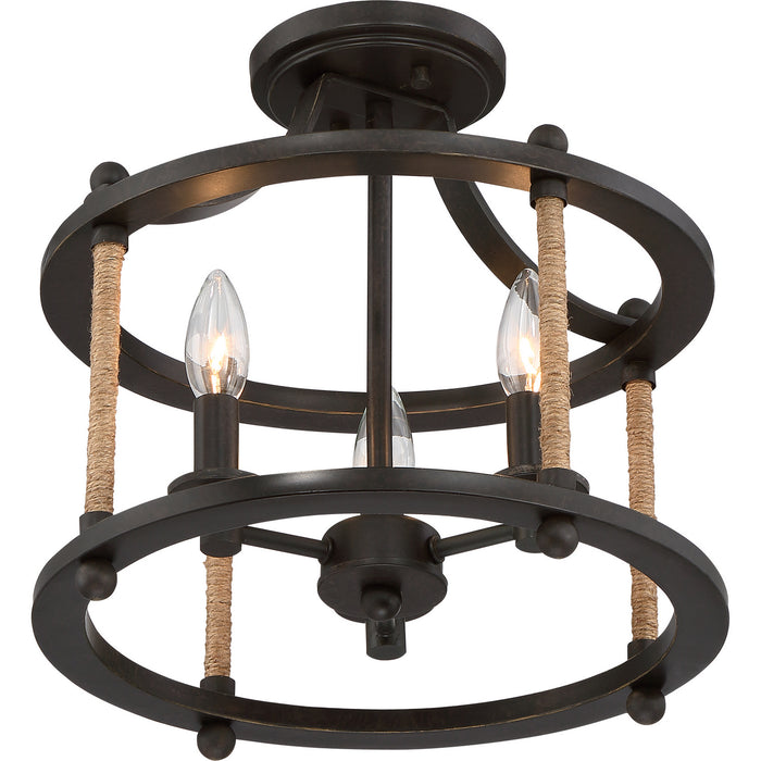 Myhouse Lighting Quoizel - FTR1713IB - Three Light Semi-Flush Mount - Frontier - Imperial Bronze