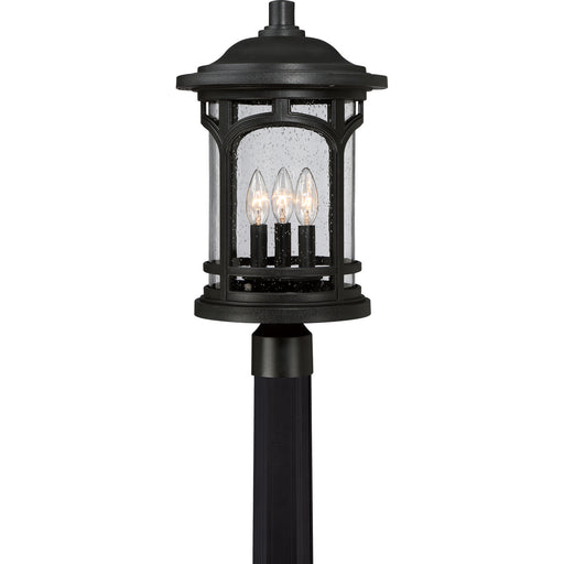 Myhouse Lighting Quoizel - MBH9011K - Three Light Outdoor Post Lantern - Marblehead - Mystic Black