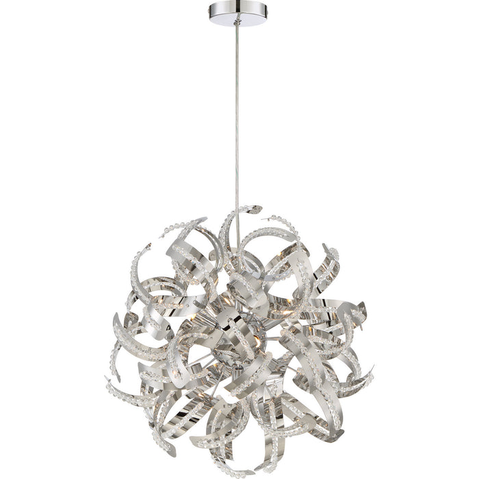 Myhouse Lighting Quoizel - RBN2817CRC - Five Light Pendant - Ribbons - Crystal Chrome