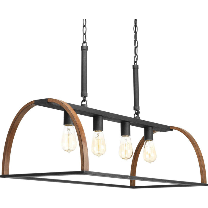 Myhouse Lighting Progress Lighting - P4720-71 - Four Light Island Pendant - Trestle - Gilded Iron