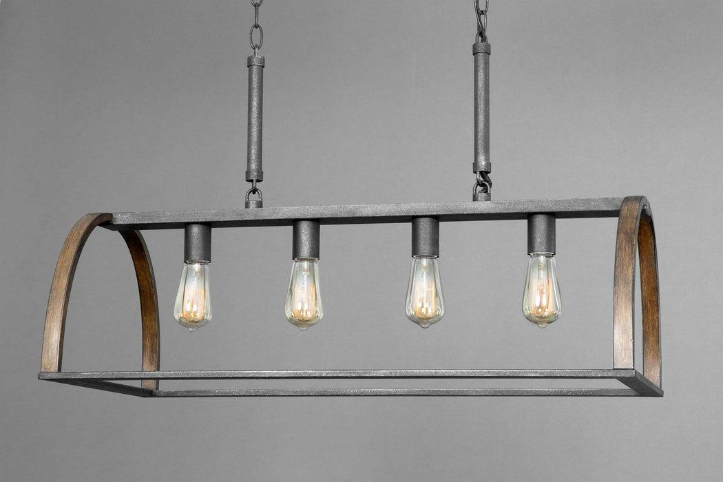 Myhouse Lighting Progress Lighting - P4720-71 - Four Light Island Pendant - Trestle - Gilded Iron