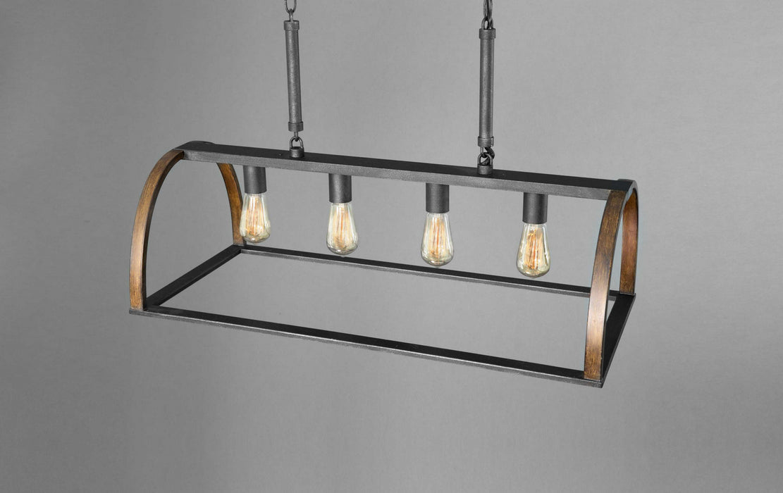 Myhouse Lighting Progress Lighting - P4720-71 - Four Light Island Pendant - Trestle - Gilded Iron