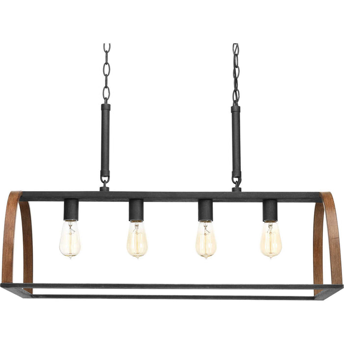 Myhouse Lighting Progress Lighting - P4720-71 - Four Light Island Pendant - Trestle - Gilded Iron