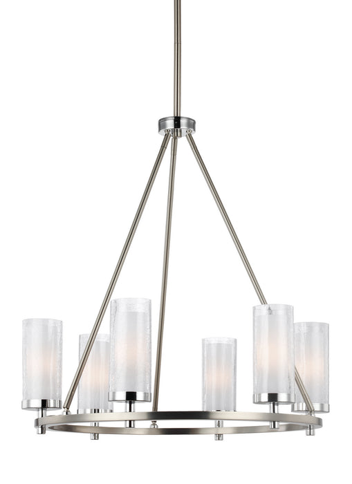 Myhouse Lighting Generation Lighting - F2985/6SN/CH - Six Light Chandelier - Jonah - Satin Nickel / Chrome