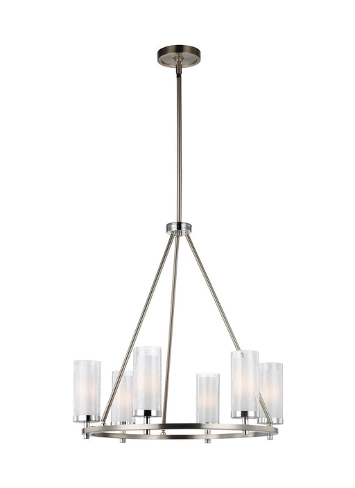 Myhouse Lighting Generation Lighting - F2985/6SN/CH - Six Light Chandelier - Jonah - Satin Nickel / Chrome