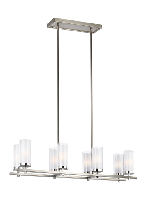 Myhouse Lighting Generation Lighting - F2986/8SN/CH - Eight Light Island Chandelier - Jonah - Satin Nickel / Chrome