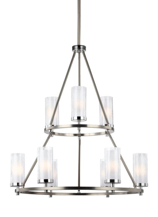 Myhouse Lighting Generation Lighting - F2987/9SN/CH - Nine Light Chandelier - Jonah - Satin Nickel / Chrome