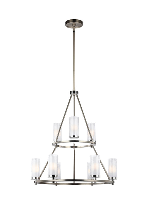 Myhouse Lighting Generation Lighting - F2987/9SN/CH - Nine Light Chandelier - Jonah - Satin Nickel / Chrome