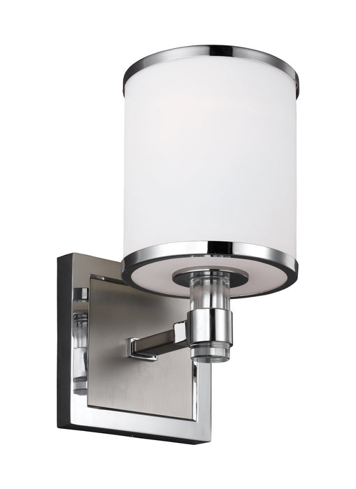 Myhouse Lighting Generation Lighting - VS23301SN/CH - One Light Wall Sconce - Prospect Park - Satin Nickel / Chrome