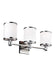 Myhouse Lighting Generation Lighting - VS23303SN/CH - Three Light Vanity - Prospect Park - Satin Nickel / Chrome