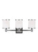 Myhouse Lighting Generation Lighting - VS23303SN/CH - Three Light Vanity - Prospect Park - Satin Nickel / Chrome