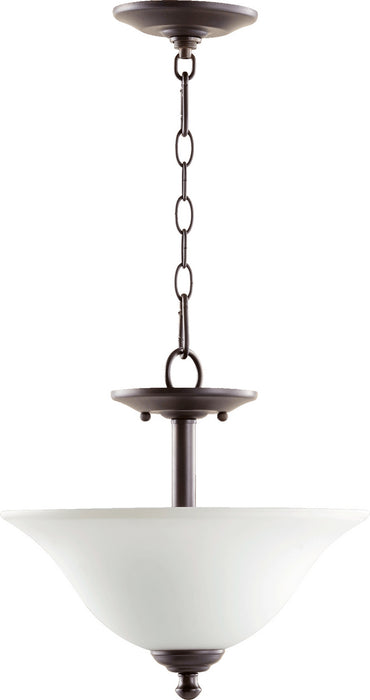 Myhouse Lighting Quorum - 2810-13186 - Two Light Dual Mount - Spencer - Oiled Bronze w/ Satin Opal